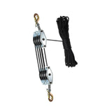 Maxbell Rope Pulley Hoist Compact Sturdy Rope Hoisting for Building Garage Warehouse 4 Wheel and 20m Rope