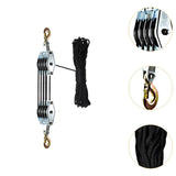 Maxbell Rope Pulley Hoist Compact Sturdy Rope Hoisting for Building Garage Warehouse 4 Wheel and 20m Rope