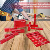 Maxbell 15Pcs Setup Blocks Gauge Sets Portable Practical Professional Aluminum Alloy