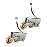 Maxbell 2 Pieces Sliding Screen Door Tandem Roller Sturdy Easily Install Replacement Double Concave Wheel