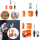 Maxbell Wood Door Lock Hole Saws and Arbor Set Versatile Simple Assembly Accessories Style A