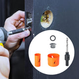 Maxbell Wood Door Lock Hole Saws and Arbor Set Versatile Simple Assembly Accessories Style A