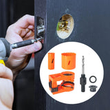 Maxbell Wood Door Lock Hole Saws and Arbor Set Versatile Simple Assembly Accessories Style B