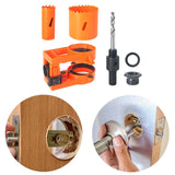 Maxbell Wood Door Lock Hole Saws and Arbor Set Versatile Simple Assembly Accessories Style B