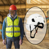 Maxbell Hard Hat Practical Impact Resistant with Goggles for Construction Men Mining White