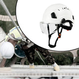 Maxbell Hard Hat Practical Impact Resistant with Goggles for Construction Men Mining White