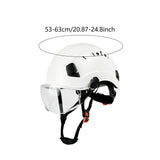 Maxbell Hard Hat Practical Impact Resistant with Goggles for Construction Men Mining White