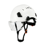 Maxbell Hard Hat Practical Impact Resistant with Goggles for Construction Men Mining White