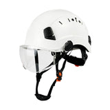 Maxbell Hard Hat Practical Impact Resistant with Goggles for Construction Men Mining White