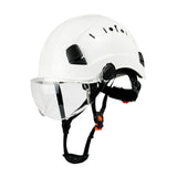 Maxbell Hard Hat Practical Impact Resistant with Goggles for Construction Men Mining White