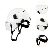 Maxbell Hard Hat Practical Impact Resistant with Goggles for Construction Men Mining White