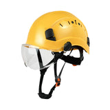 Maxbell Hard Hat Practical Impact Resistant with Goggles for Construction Men Mining Yellow