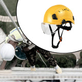Maxbell Hard Hat Practical Impact Resistant with Goggles for Construction Men Mining Yellow