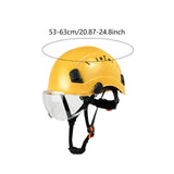 Maxbell Hard Hat Practical Impact Resistant with Goggles for Construction Men Mining Yellow