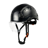 Maxbell Hard Hat Practical Impact Resistant with Goggles for Construction Men Mining Black
