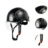 Maxbell Hard Hat Practical Impact Resistant with Goggles for Construction Men Mining Black