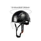 Maxbell Hard Hat Practical Impact Resistant with Goggles for Construction Men Mining Black