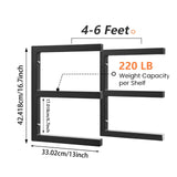 Maxbell 4 Pieces Lumber Storage Rack Black Wood Organizer for Garage Pantry Basement
