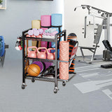 Maxbell Exercising Mat Storage Rack 3 Tier Home Gym Storage for Resistance Bands Dumbbells