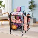 Maxbell Exercising Mat Storage Rack 3 Tier Home Gym Storage for Resistance Bands Dumbbells