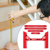 Maxbell Stair Tread Template Tool Versatile for Shelf Cutting Stairs Wall Partitions Red