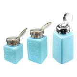 Maxbell Push Down Liquid Dispenser Empty Pumping Bottle for Nail Polish Remover Blue 120 ml