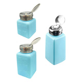 Maxbell Push Down Liquid Dispenser Empty Pumping Bottle for Nail Polish Remover Blue 120 ml