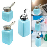 Maxbell Push Down Liquid Dispenser Empty Pumping Bottle for Nail Polish Remover Blue 120 ml