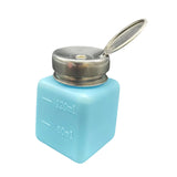 Maxbell Push Down Liquid Dispenser Empty Pumping Bottle for Nail Polish Remover Blue 120 ml