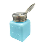 Maxbell Push Down Liquid Dispenser Empty Pumping Bottle for Nail Polish Remover Blue 120 ml