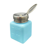 Maxbell Push Down Liquid Dispenser Empty Pumping Bottle for Nail Polish Remover Blue 120 ml