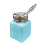 Maxbell Push Down Liquid Dispenser Empty Pumping Bottle for Nail Polish Remover Blue 120 ml