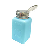 Maxbell Push Down Liquid Dispenser Empty Pumping Bottle for Nail Polish Remover Blue 180 ml