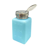 Maxbell Push Down Liquid Dispenser Empty Pumping Bottle for Nail Polish Remover Blue 180 ml