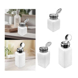 Maxbell Push Down Liquid Dispenser Premium Pump Bottle for Nail Polish Remover White 120 ml