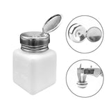 Maxbell Push Down Liquid Dispenser Premium Pump Bottle for Nail Polish Remover White 120 ml