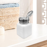 Maxbell Push Down Liquid Dispenser Premium Pump Bottle for Nail Polish Remover White 120 ml