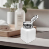 Maxbell Push Down Liquid Dispenser Premium Pump Bottle for Nail Polish Remover White 120 ml