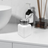 Maxbell Push Down Liquid Dispenser Premium Pump Bottle for Nail Polish Remover White 120 ml