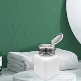 Maxbell Push Down Liquid Dispenser Premium Pump Bottle for Nail Polish Remover White 120 ml