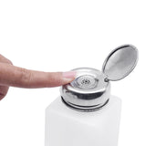 Maxbell Push Down Liquid Dispenser Premium Pump Bottle for Nail Polish Remover White 180 ml