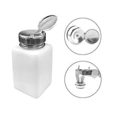Maxbell Push Down Liquid Dispenser Premium Pump Bottle for Nail Polish Remover White 180 ml