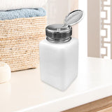 Maxbell Push Down Liquid Dispenser Premium Pump Bottle for Nail Polish Remover White 180 ml