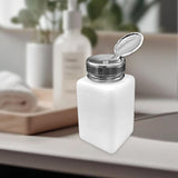 Maxbell Push Down Liquid Dispenser Premium Pump Bottle for Nail Polish Remover White 180 ml