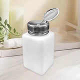Maxbell Push Down Liquid Dispenser Premium Pump Bottle for Nail Polish Remover White 180 ml
