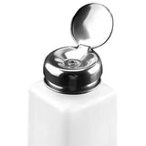 Maxbell Push Down Liquid Dispenser Premium Pump Bottle for Nail Polish Remover White 250 ml