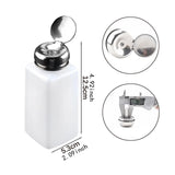 Maxbell Push Down Liquid Dispenser Premium Pump Bottle for Nail Polish Remover White 250 ml