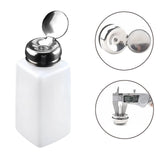 Maxbell Push Down Liquid Dispenser Premium Pump Bottle for Nail Polish Remover White 250 ml