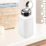 Maxbell Push Down Liquid Dispenser Premium Pump Bottle for Nail Polish Remover White 250 ml