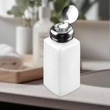 Maxbell Push Down Liquid Dispenser Premium Pump Bottle for Nail Polish Remover White 250 ml